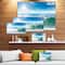 Designart - White and Blue Waves under Sun - Seascape Canvas Art Print